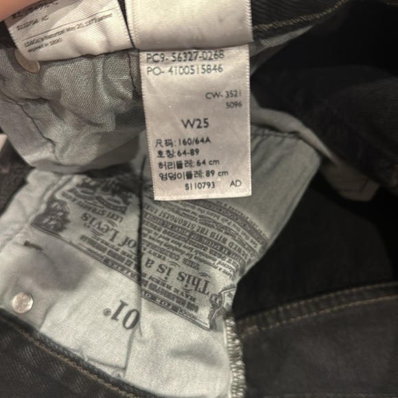 Levi’s 501® ORIGINAL FIT HIGH RISE WOMEN'S SHORTS size 25 distressed black - Picture 7 of 7